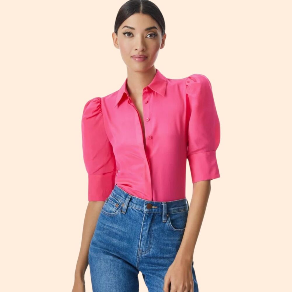 Alice Olivia Willa Scrunched Blouse